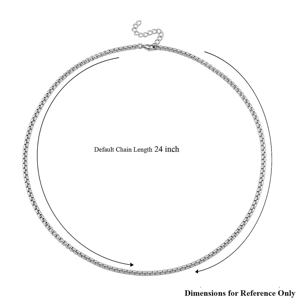 Box Chain Necklace in Stainless Steel 24-26 Inches image number 5