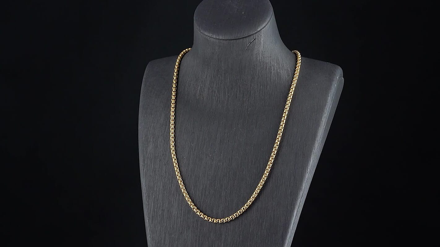 Box Chain Necklace in ION Plated YG Stainless Steel (24-26 Inches)