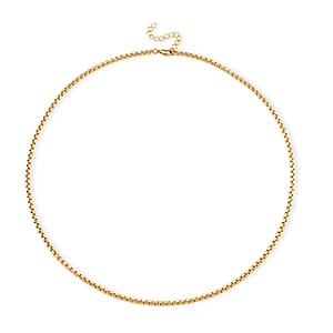 Box Chain Necklace in ION Plated YG Stainless Steel (24-26 Inches)