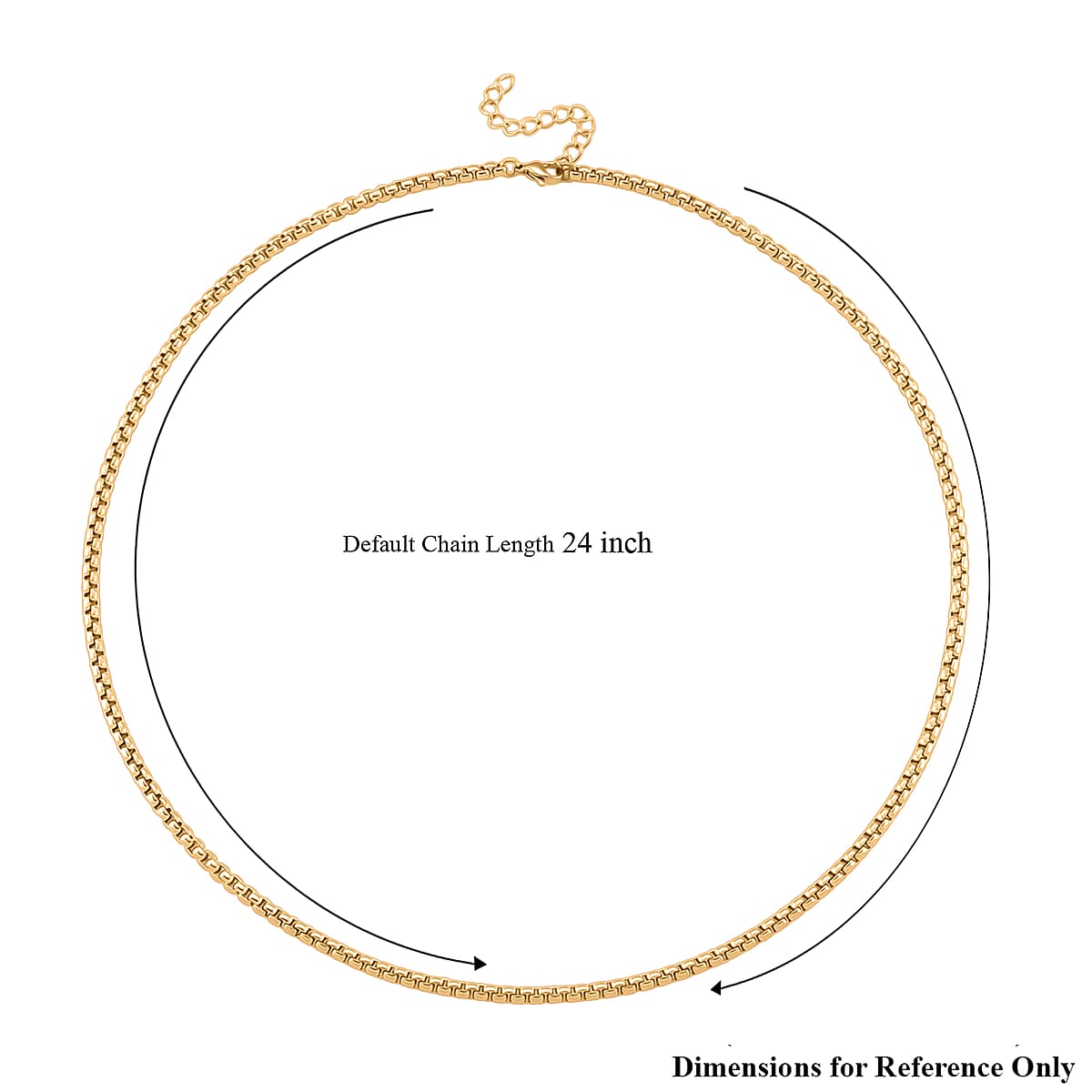 Box Chain Necklace in ION Plated YG Stainless Steel 24-26 Inches image number 5