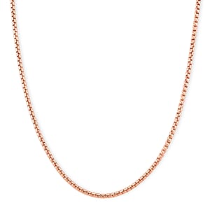 Box Chain Necklace in ION Plated RG Stainless Steel 24-26 Inches