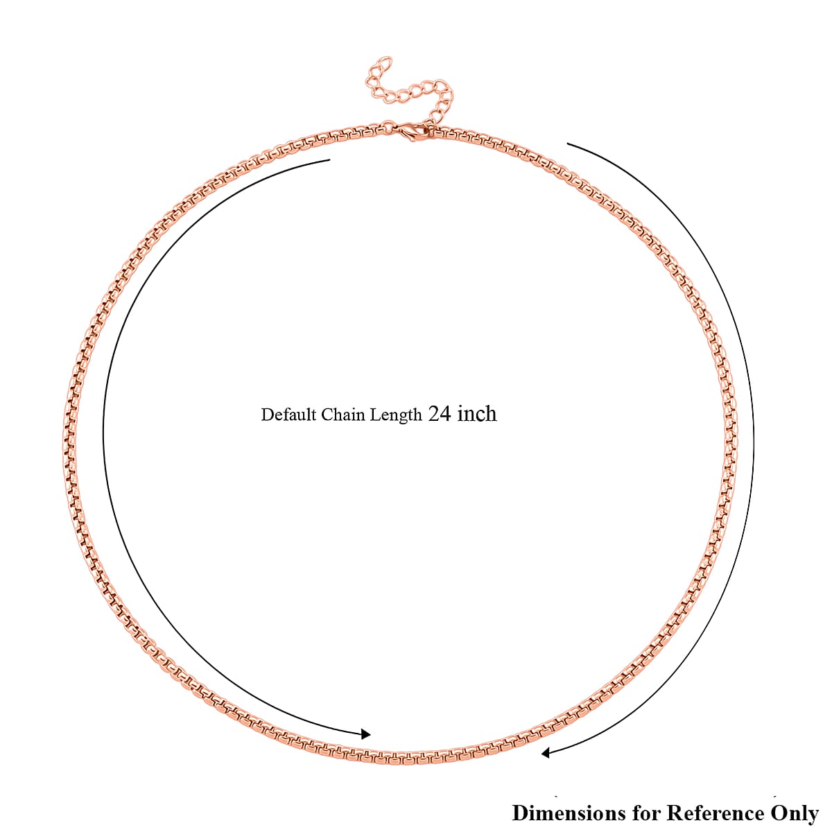 Box Chain Necklace in ION Plated RG Stainless Steel 24-26 Inches image number 5