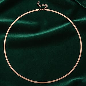 Ankur's Treasure Chest Snake Chain Necklace in ION Plated RG Stainless Steel (24 Inches)