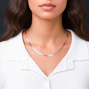 Ankur's Treasure Chest Snake Chain Necklace in ION Plated RG Stainless Steel (24 Inches)