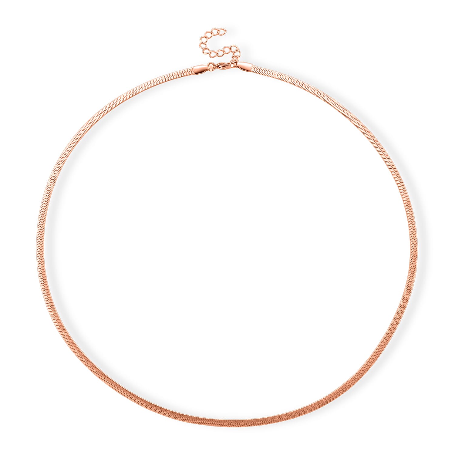 Ankur's Treasure Chest Herringbone Chain Necklace in ION Plated RG Stainless Steel (24 Inches)