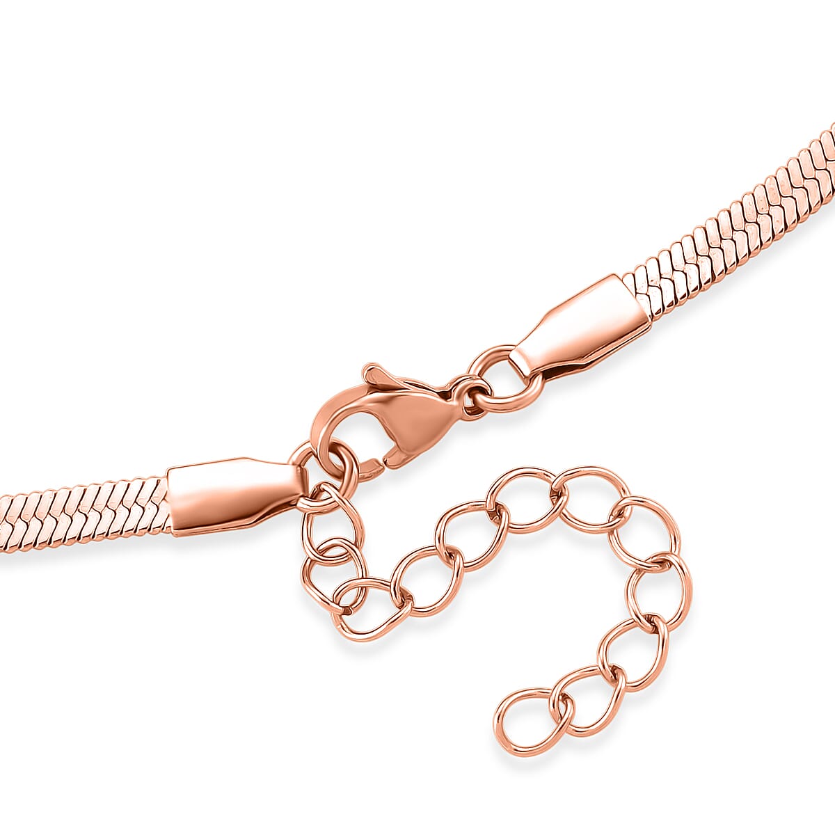 Snake Chain Necklace in ION Plated RG Stainless Steel (24 Inches) image number 4