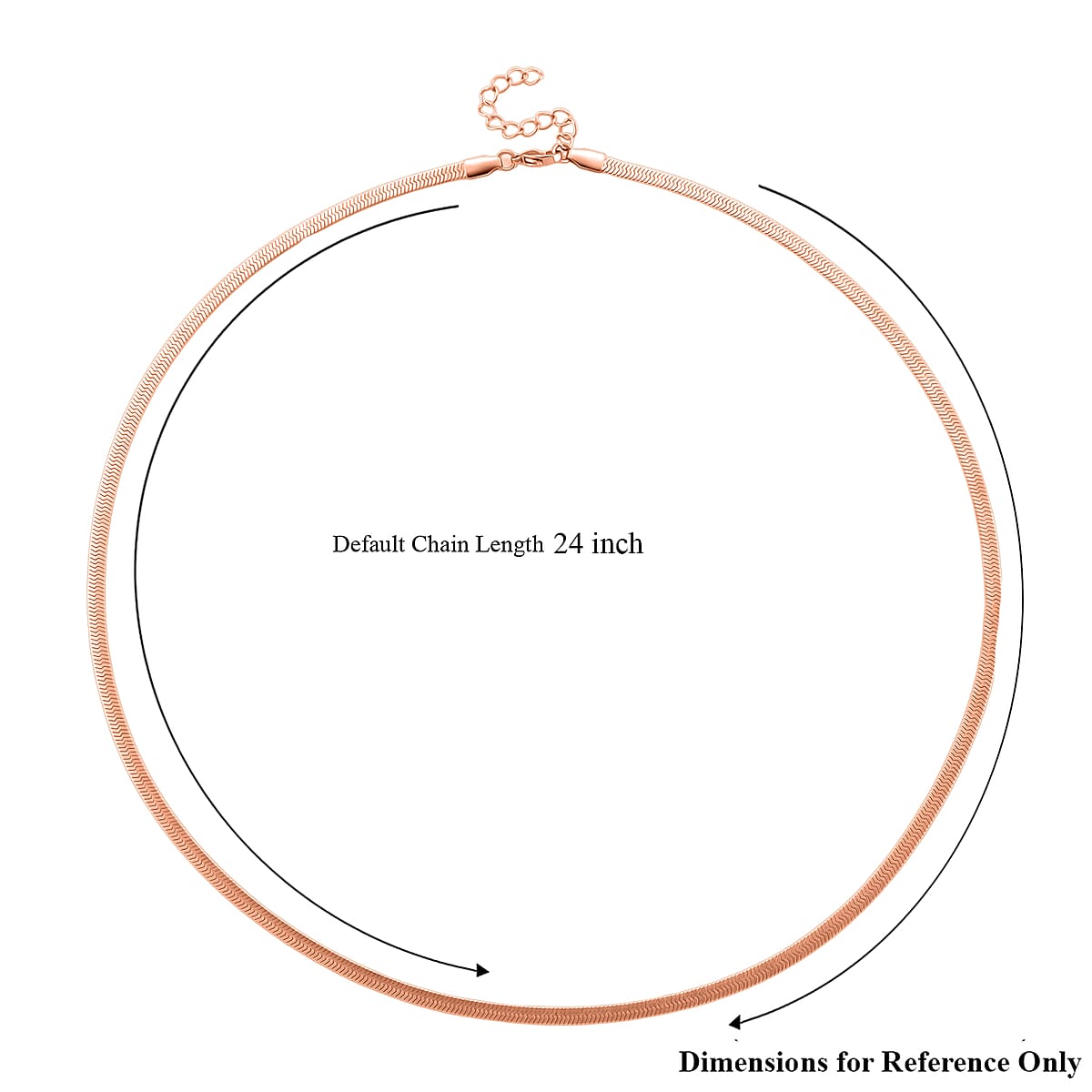 Snake Chain Necklace in ION Plated RG Stainless Steel (24 Inches) image number 5