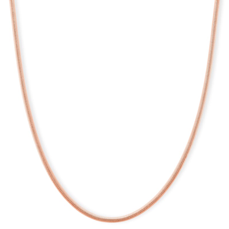 Snake Chain Necklace in ION Plated RG Stainless Steel (24-26 Inches)