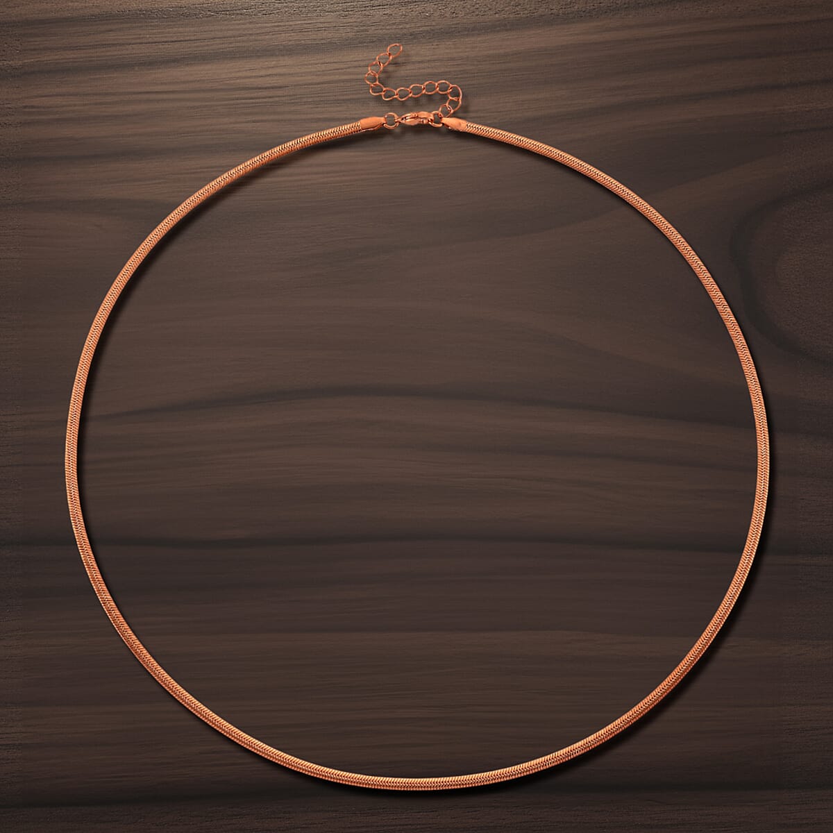 Snake Chain Necklace in ION Plated RG Stainless Steel 24-26 Inches image number 1