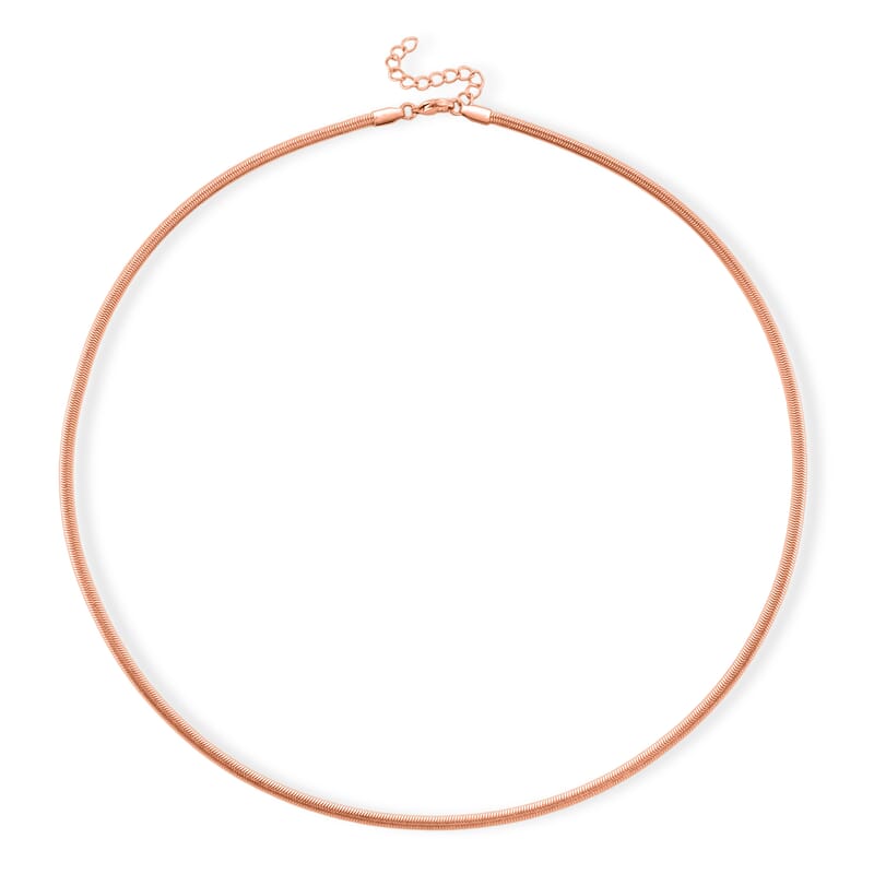 Snake Chain Necklace in ION Plated RG Stainless Steel (24-26 Inches)