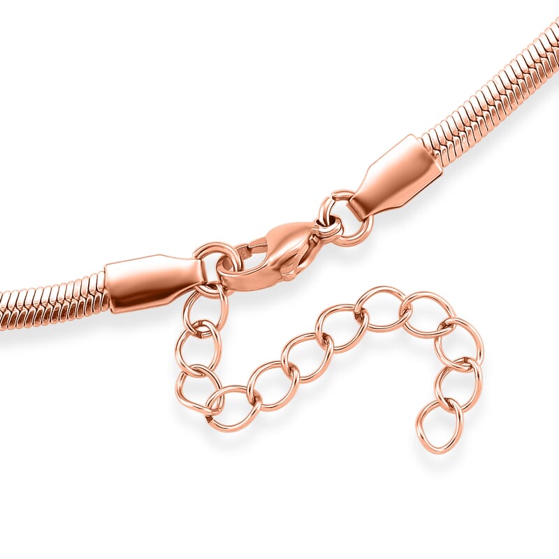 Snake Chain Necklace in ION Plated RG Stainless Steel (24-26 Inches)