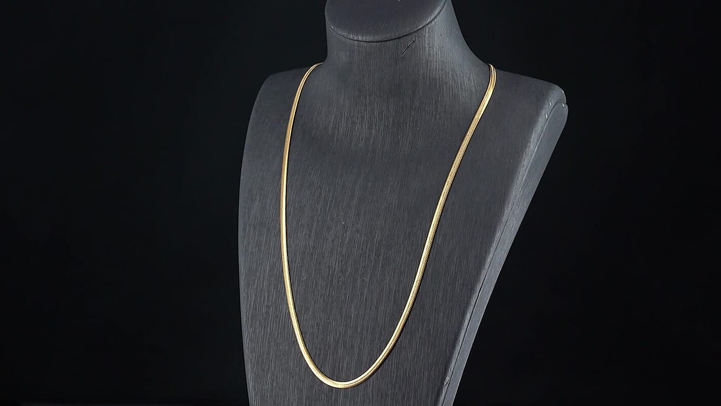 Snake Chain Necklace in ION Plated YG Stainless Steel (24-26 Inches)