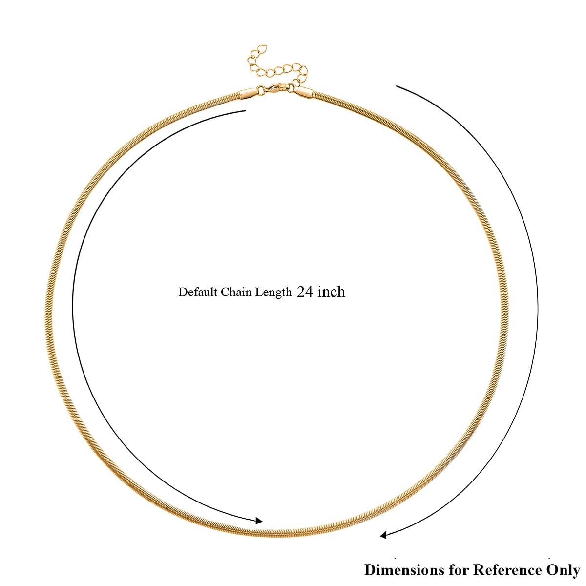 Snake Chain Necklace in ION Plated YG Stainless Steel 24-26 Inches image number 5