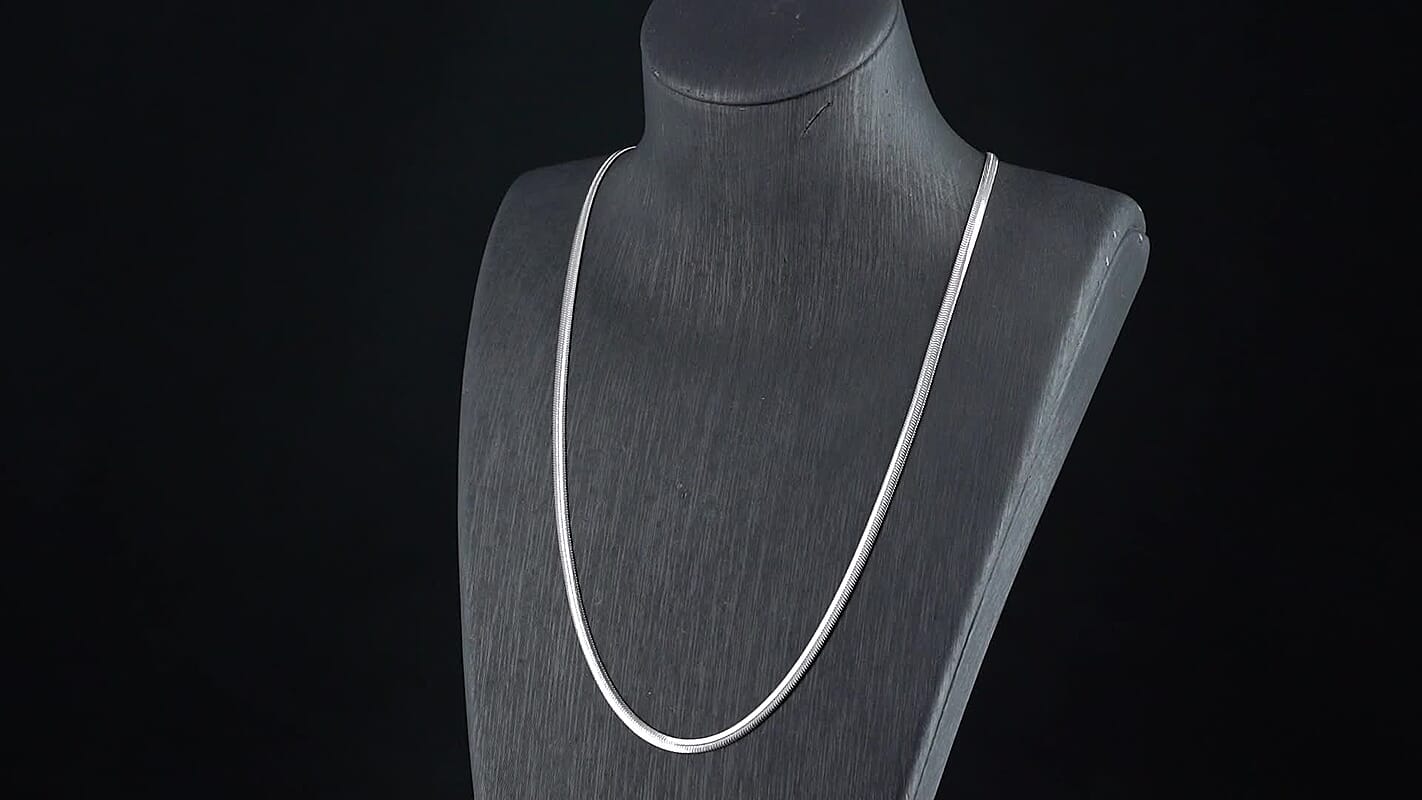 Snake Chain Necklace in Stainless Steel (24-26 Inches)