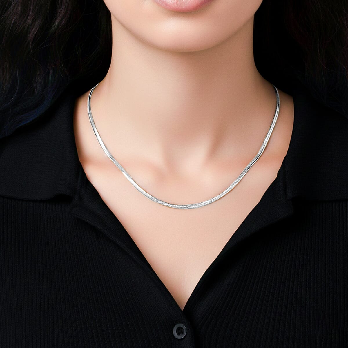 Snake Chain Necklace in Stainless Steel 24-26 Inches image number 2