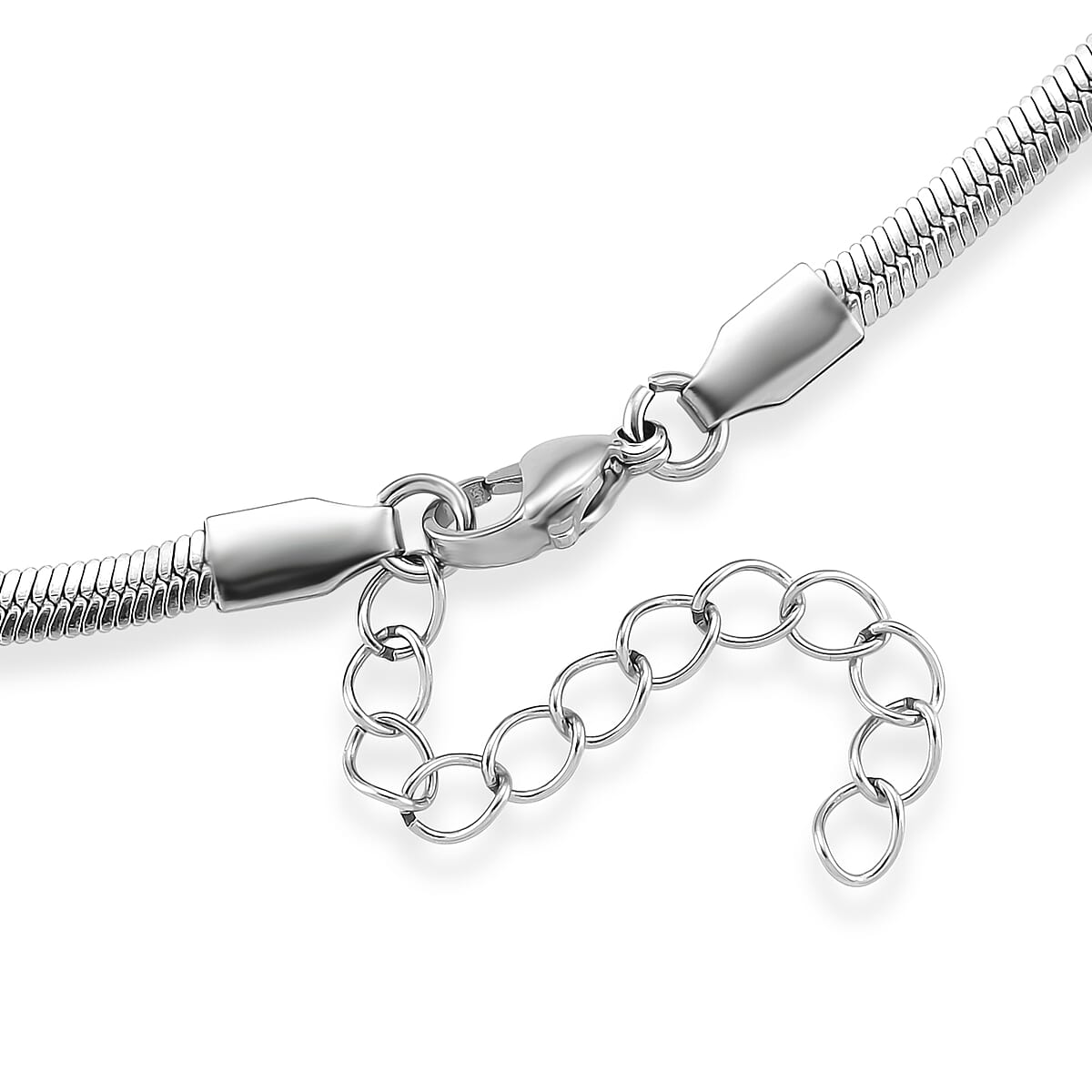 Snake Chain Necklace in Stainless Steel 24-26 Inches image number 4