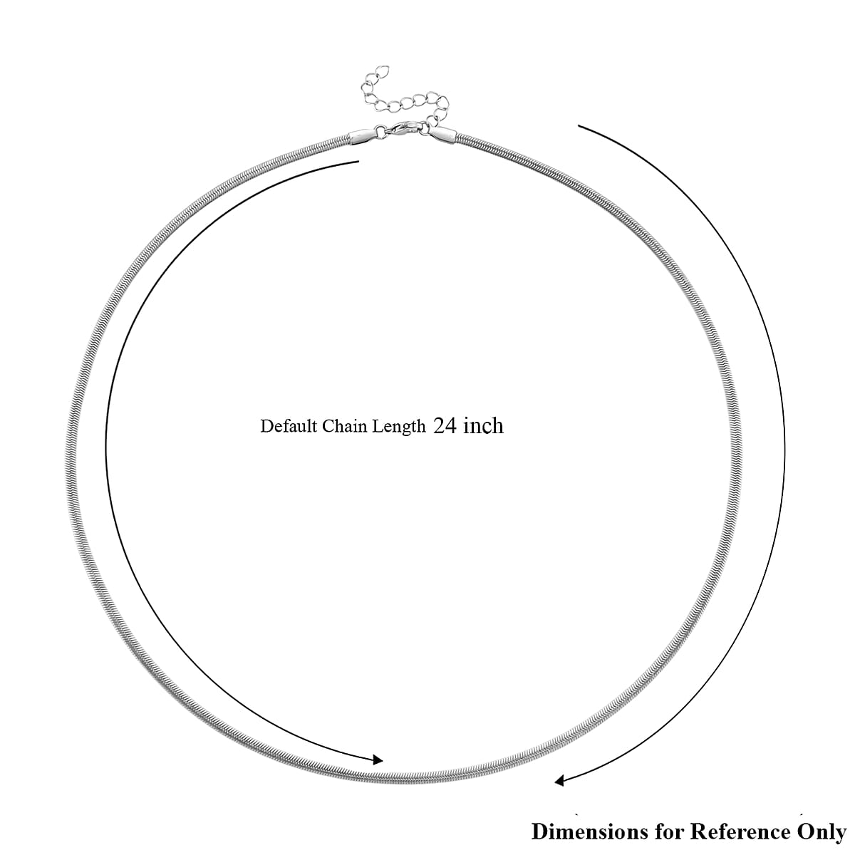 Snake Chain Necklace in Stainless Steel 24-26 Inches image number 5