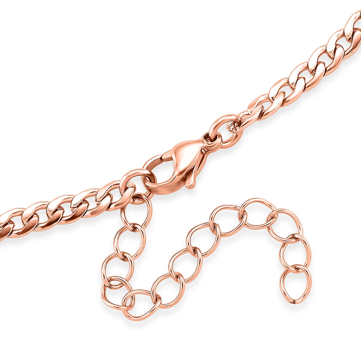 Curb Chain Necklace in ION Plated RG Stainless Steel 24-26 Inches image number 4