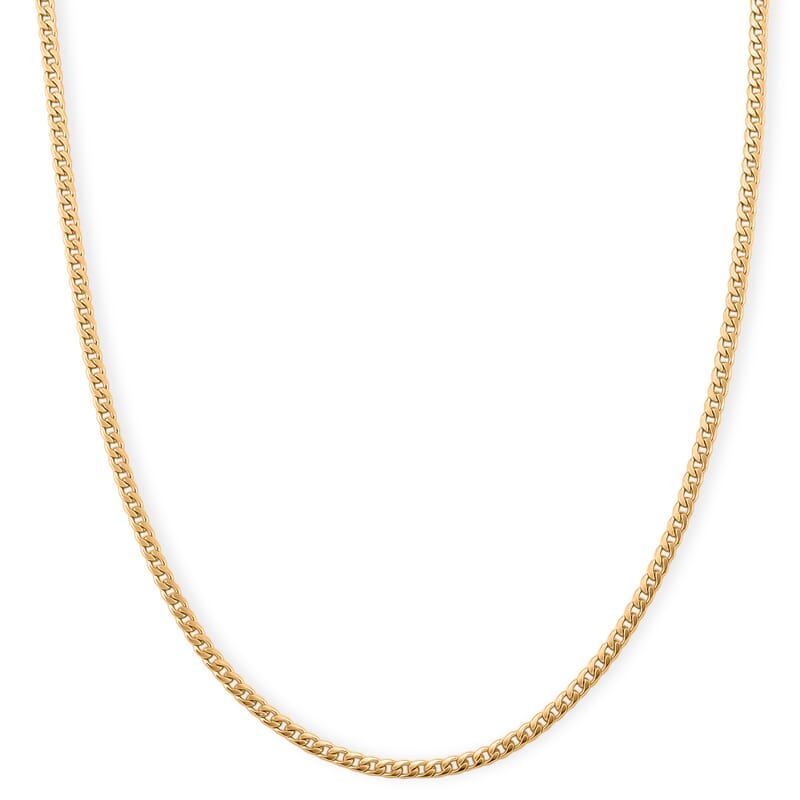 Curb Chain Necklace in ION Plated YG Stainless Steel (24-26 Inches)