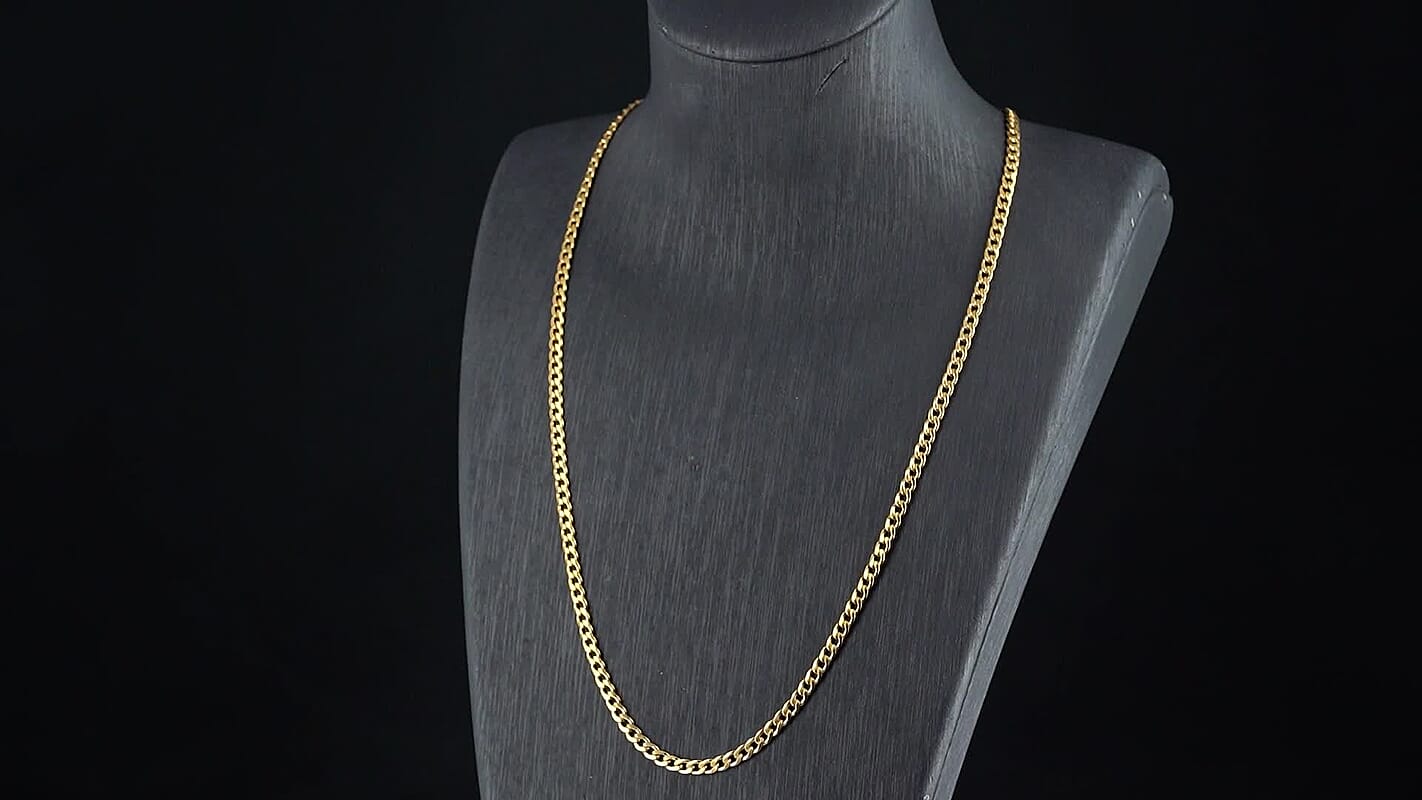 Curb Chain Necklace in ION Plated YG Stainless Steel (24-26 Inches)