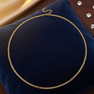 Curb Chain Necklace in ION Plated YG Stainless Steel (24-26 Inches)