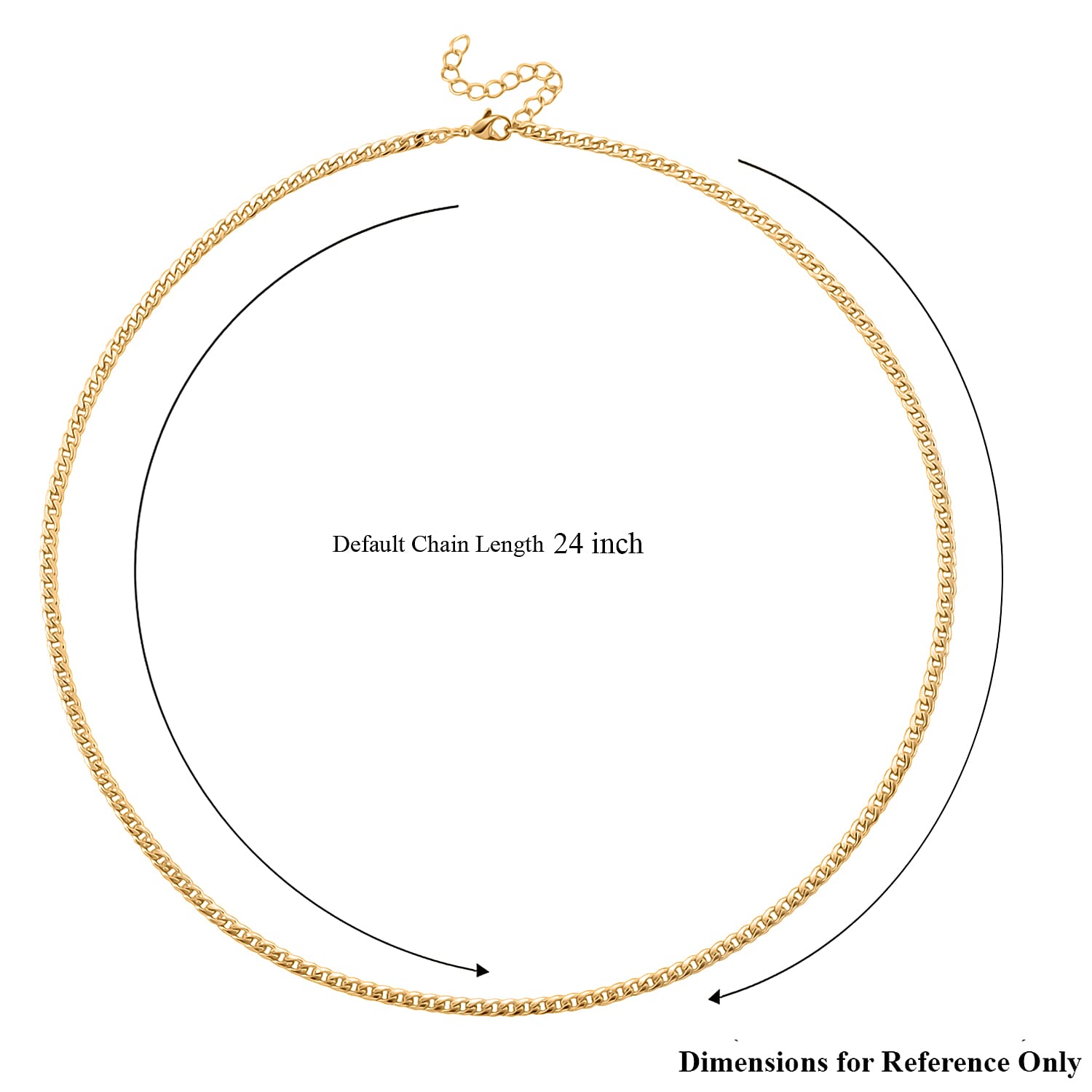 Curb Chain Necklace in ION Plated YG Stainless Steel (24-26 Inches)