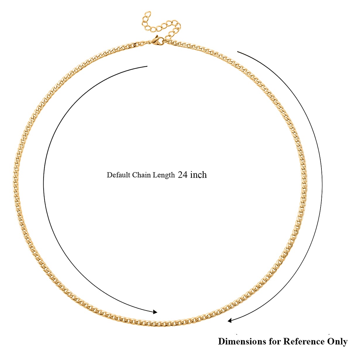 Curb Chain Necklace in ION Plated YG Stainless Steel 24-26 Inches image number 5