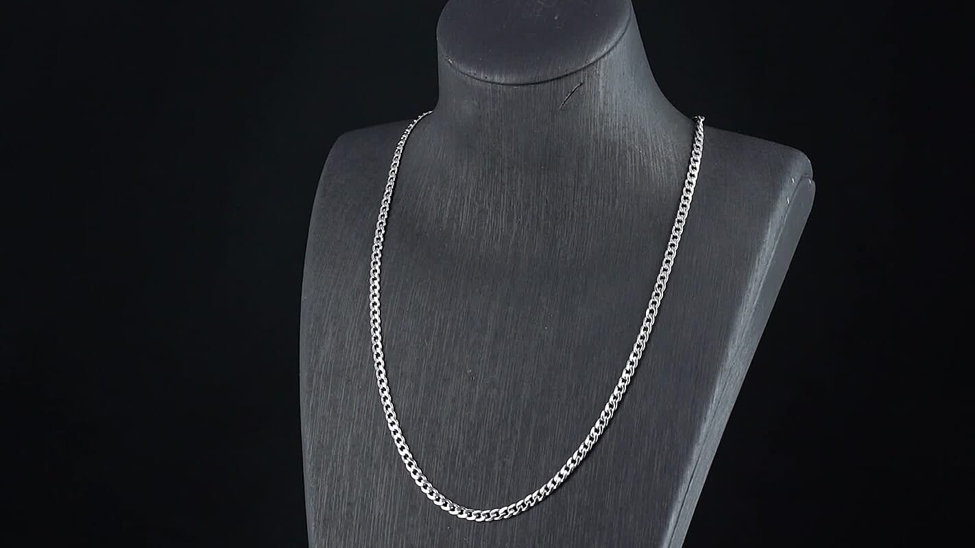 Curb Chain Necklace in Stainless Steel (24-26 Inches)