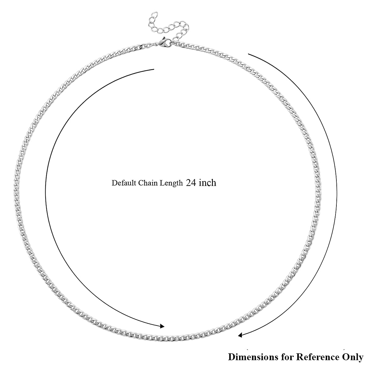 Curb Chain Necklace in Stainless Steel 24-26 Inches image number 5