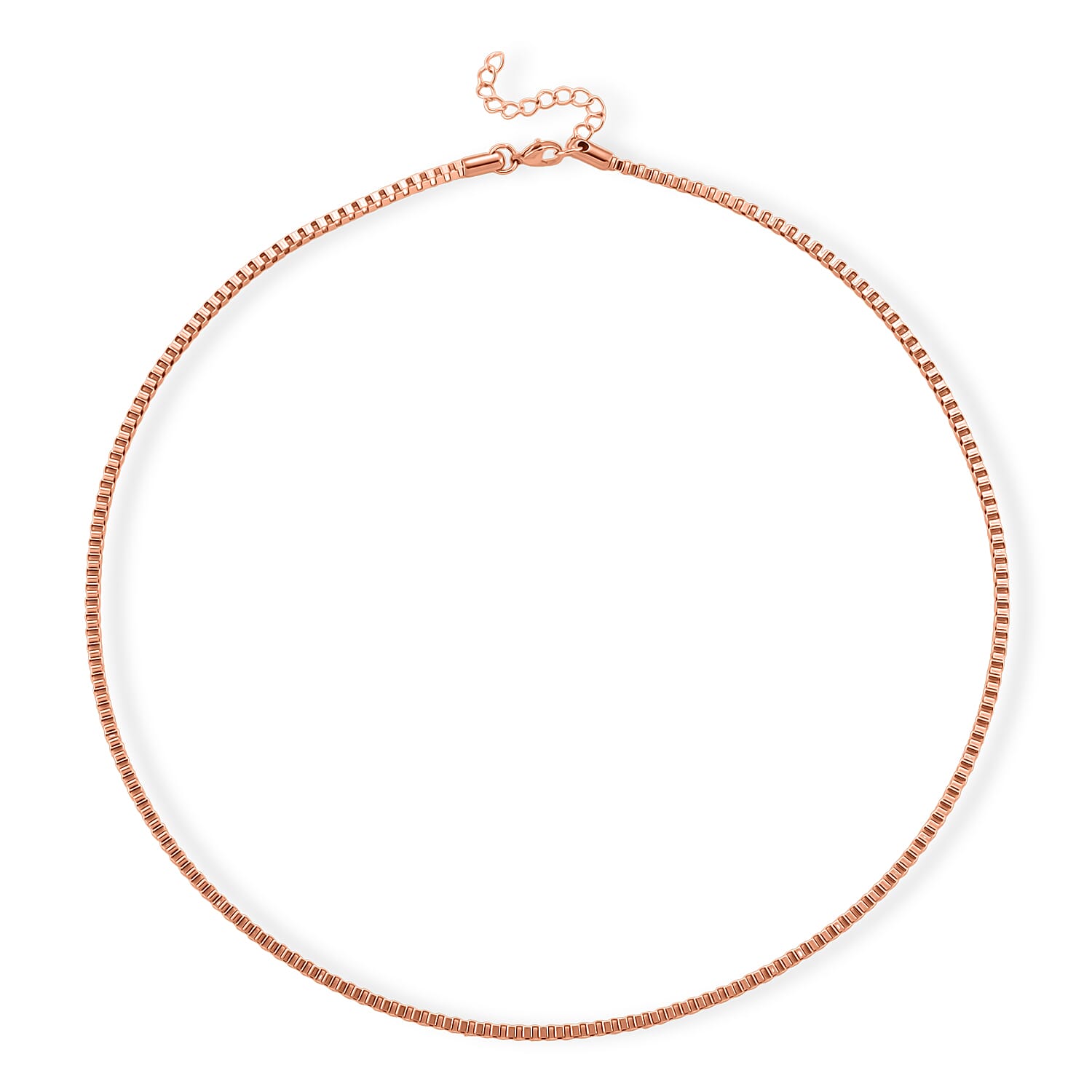 Classic Box Chain Necklace in ION Plated RG Stainless Steel (24-26 Inches)