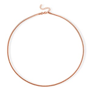 Classic Box Chain Necklace in ION Plated RG Stainless Steel (24-26 Inches)