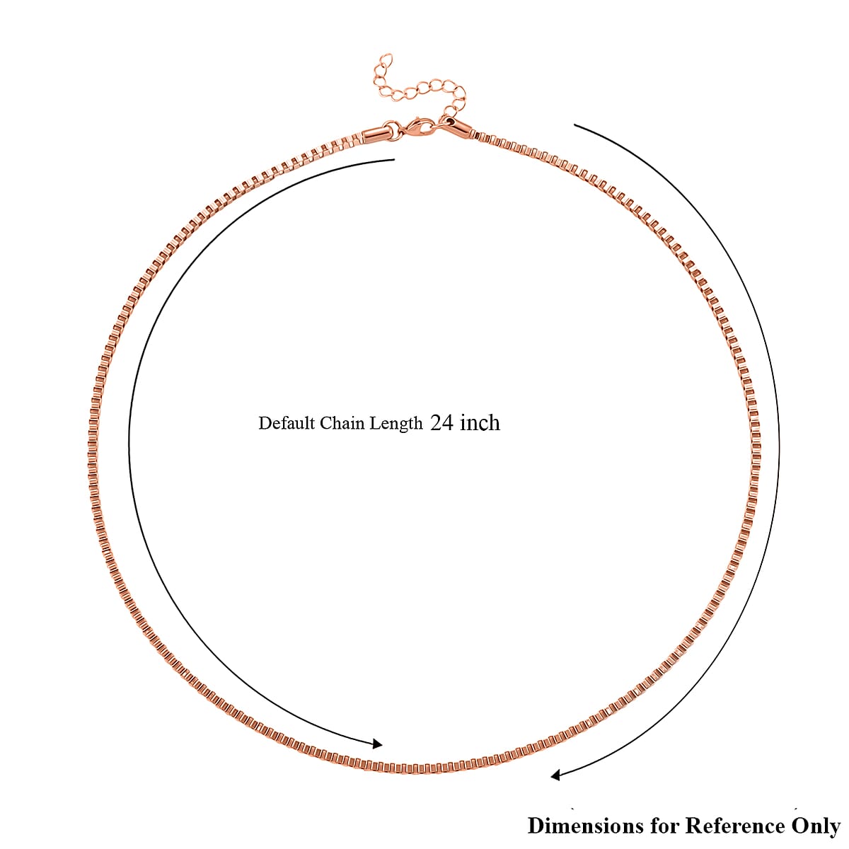 Classic Box Chain Necklace in ION Plated RG Stainless Steel 24-26 Inches image number 5