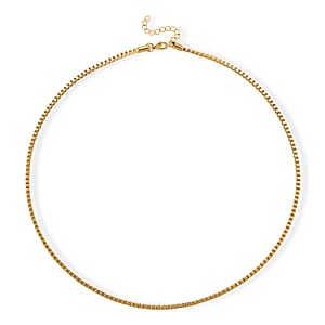 Classic Box Chain Necklace in ION Plated YG Stainless Steel (24-26 Inches)