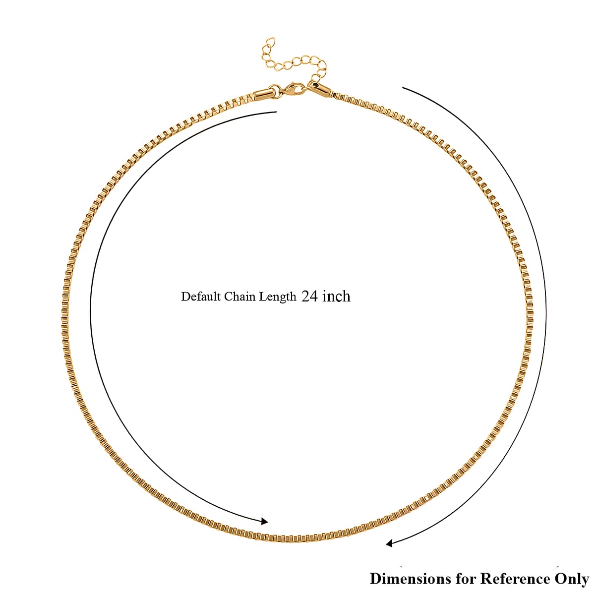 Classic Box Chain Necklace in ION Plated YG Stainless Steel 24-26 Inches image number 5