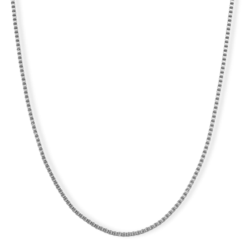 Classic Box Chain Necklace in Stainless Steel (24-26 Inches)