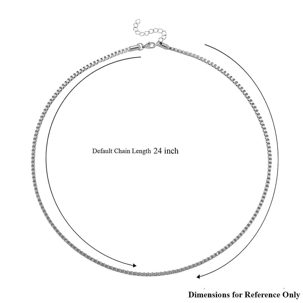 Classic Box Chain Necklace in Stainless Steel 24-26 Inches image number 5