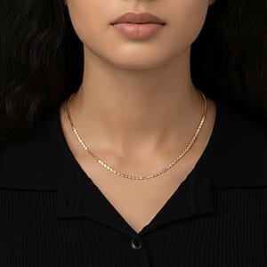 Smooth Curved Twist Chain Necklace in ION Plated RG Stainless Steel (24-26 Inches)
