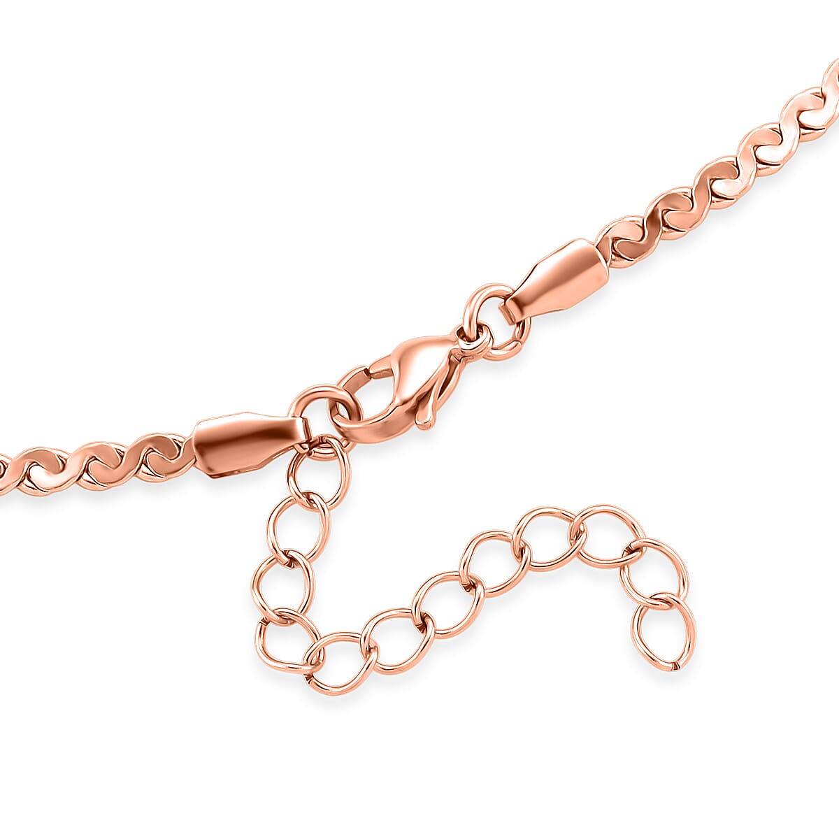 Smooth Curved Twist Chain Necklace in ION Plated RG Stainless Steel 24-26 Inches image number 4