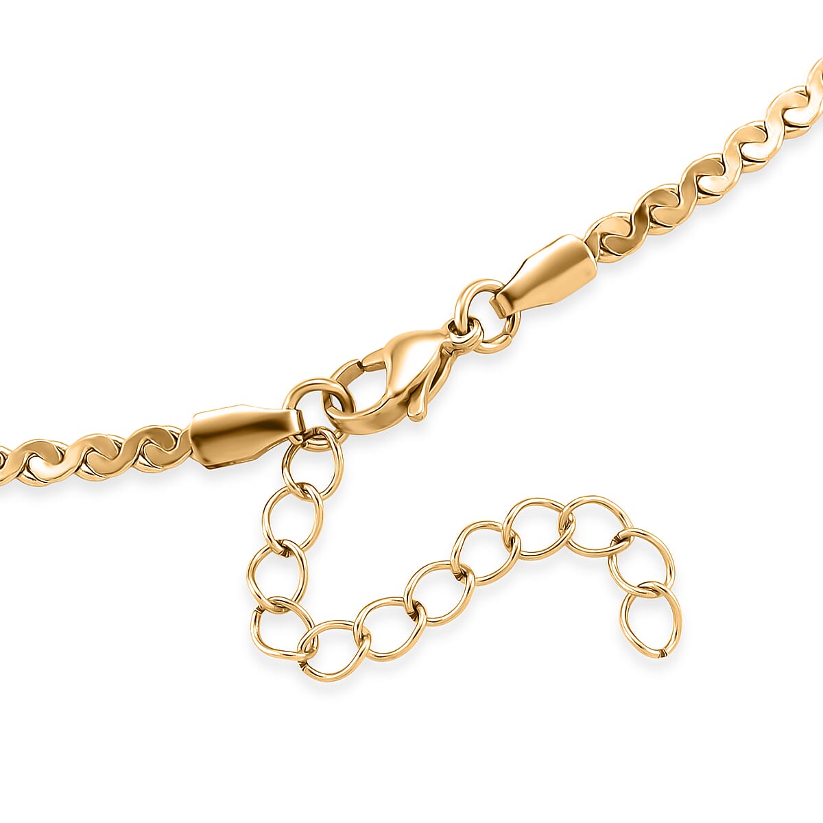 Smooth Curved Twist Chain Necklace in ION Plated YG Stainless Steel 24-26 Inches image number 4
