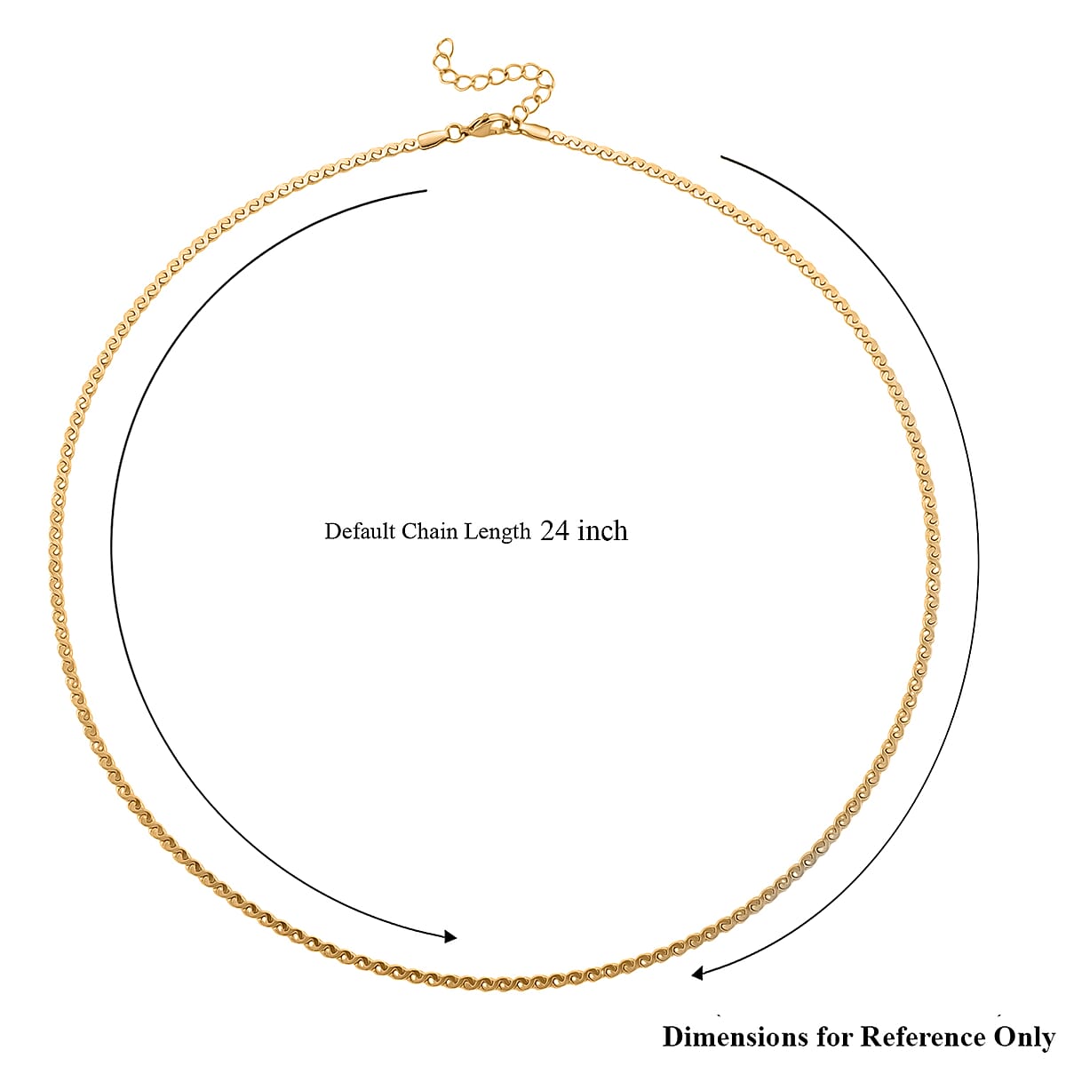 Smooth Curved Twist Chain Necklace in ION Plated YG Stainless Steel 24-26 Inches image number 5