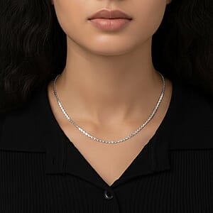 Smooth Curved Twist Chain Necklace in Stainless Steel (24-26 Inches)