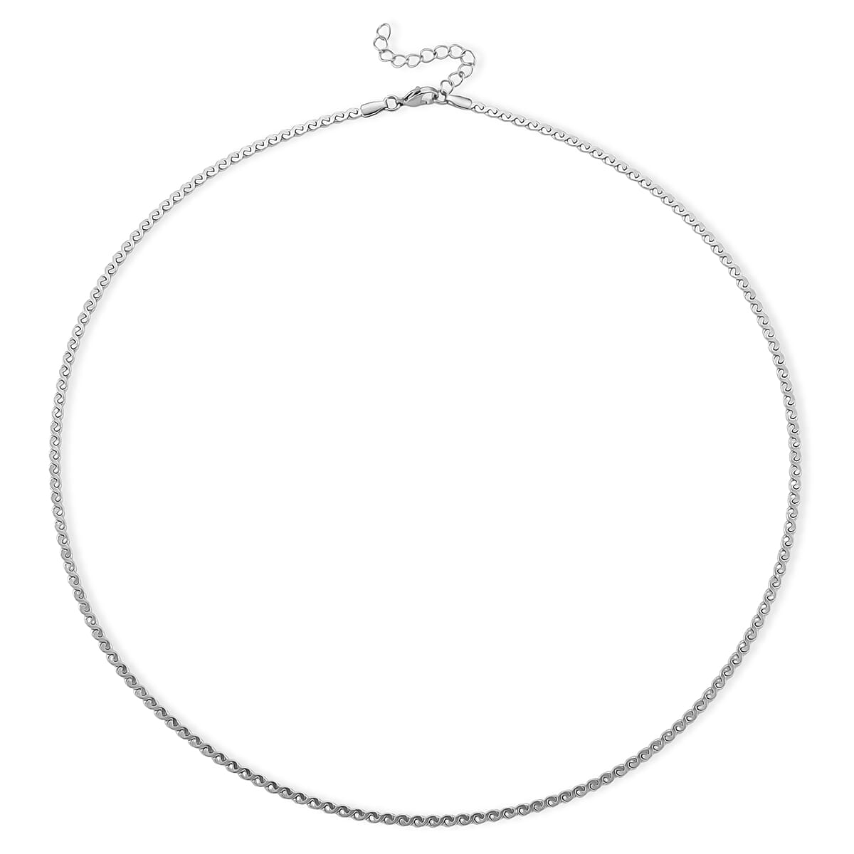 Smooth Curved Twist Chain Necklace in Stainless Steel 24-26 Inches image number 3