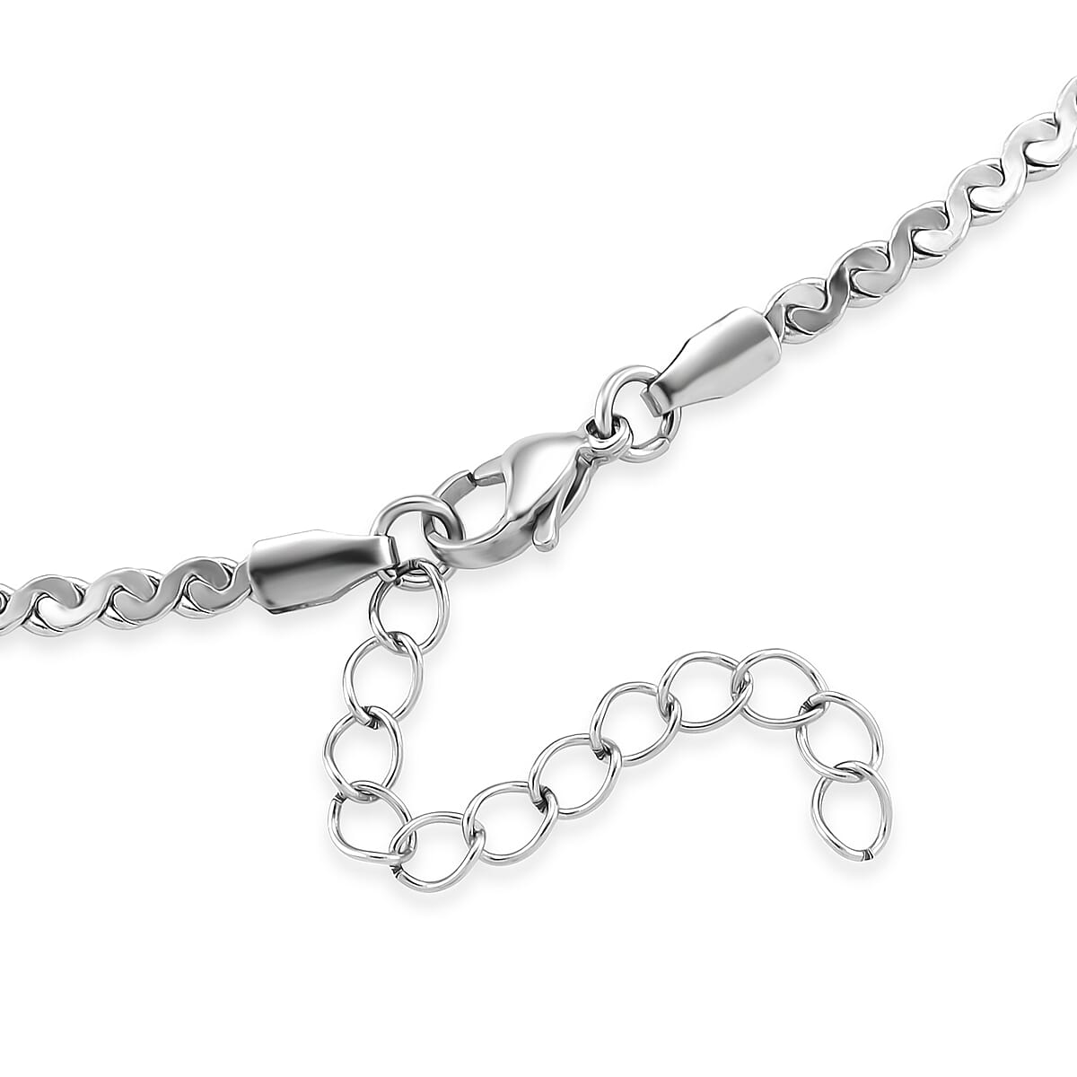 Smooth Curved Twist Chain Necklace in Stainless Steel 24-26 Inches image number 4