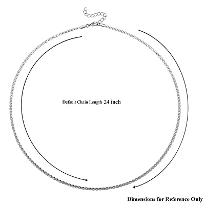 Smooth Curved Twist Chain Necklace in Stainless Steel (24-26 Inches)