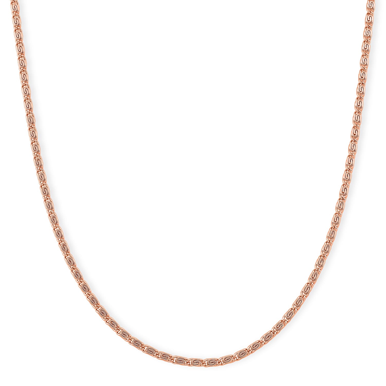 Byzantine Chain Necklace in ION Plated RG Stainless Steel (24-26 Inches)