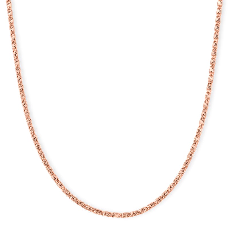 Byzantine Chain Necklace in ION Plated RG Stainless Steel (24-26 Inches)
