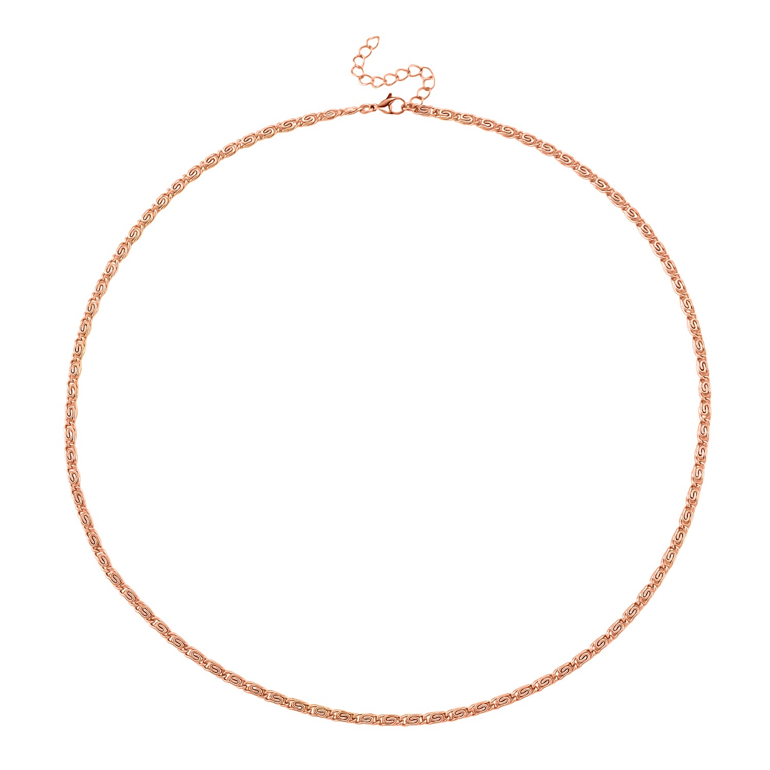 Byzantine Chain Necklace in ION Plated RG Stainless Steel (24-26 Inches)