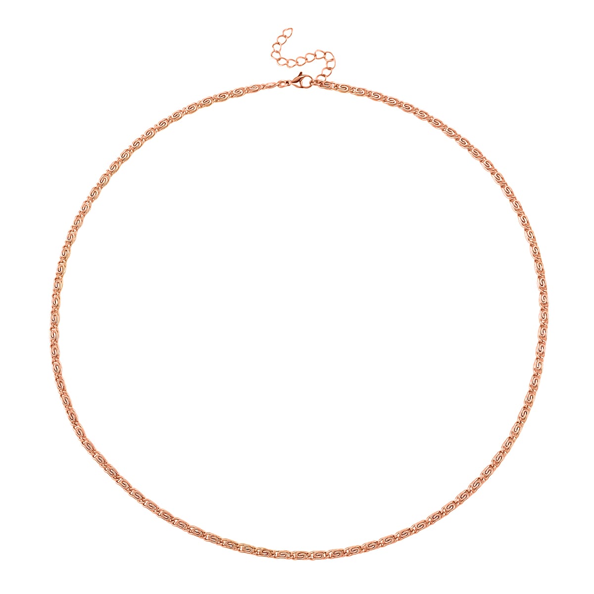 Byzantine Chain Necklace in ION Plated RG Stainless Steel 24-26 Inches image number 3