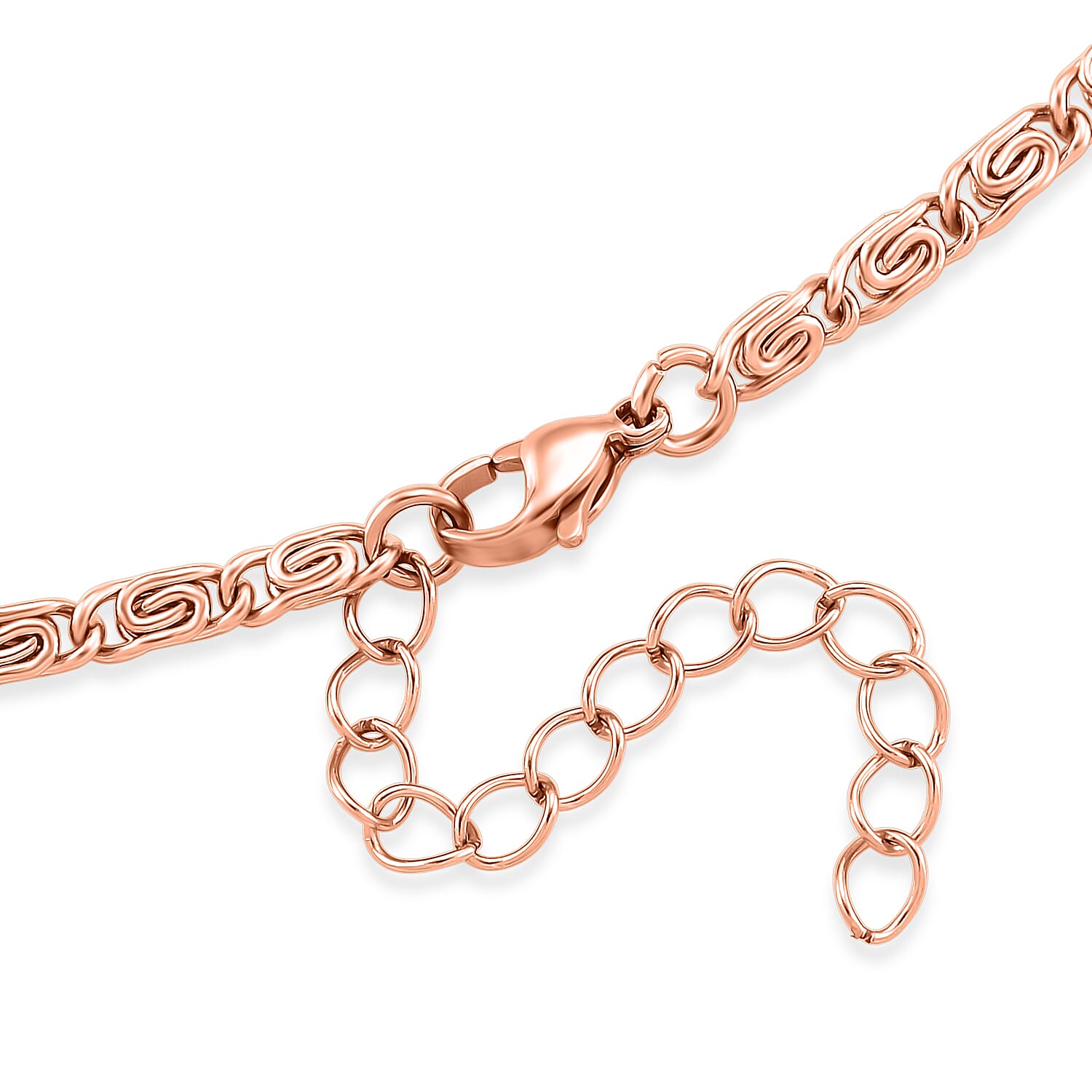 Byzantine Chain Necklace in ION Plated RG Stainless Steel (24-26 Inches)