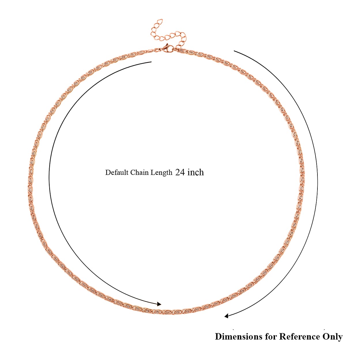 Byzantine Chain Necklace in ION Plated RG Stainless Steel 24-26 Inches image number 5